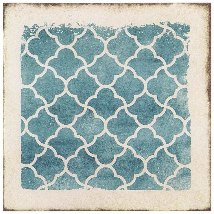 Los Lunas Deco Blue 8x8 Matte Porcelain Tile