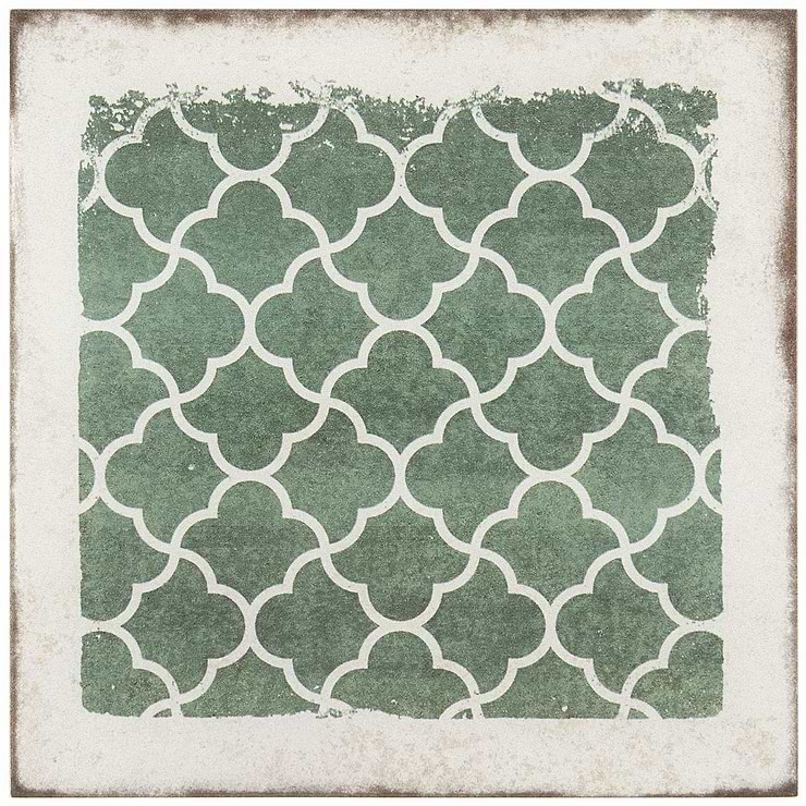 Los Lunas Deco Green 8x8 Matte Porcelain Tile