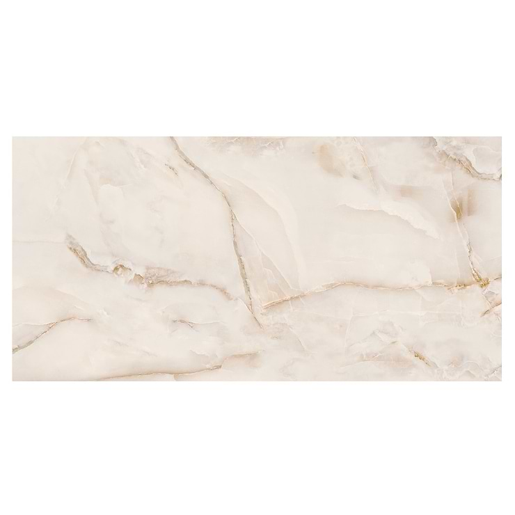 Lumina Onyx Pearl Beige 24x48 Polished Porcelain Tile