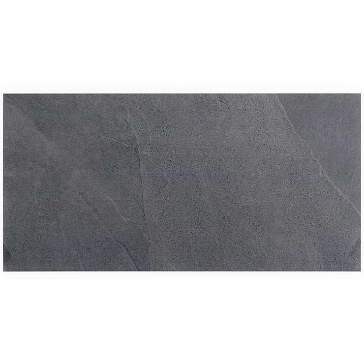Fordham Nero 12x24 Black Matte Porcelain Floor and Wall Tile