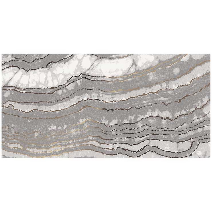 Agate Art Smoke Gray 24x48 Artisan Decor Polished Porcelain Tile