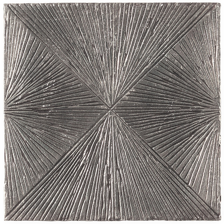 Hammered Metal Supernova Silver 6x6 Antiqued Handmade Tile