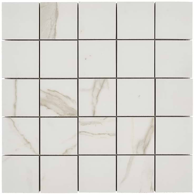 Versilia Calacatta Oro Mosaic Matte 2x2 Porcelain Tile