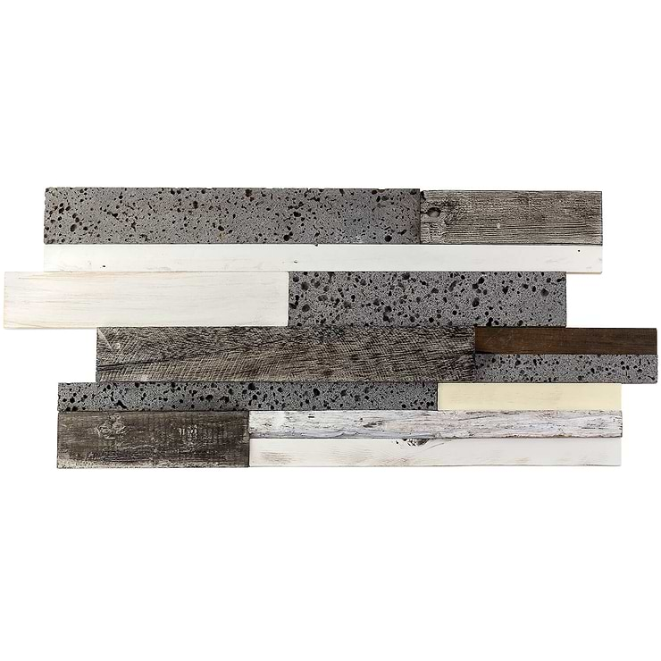 Driftwood Pale Moon Wood Mosaic Tile