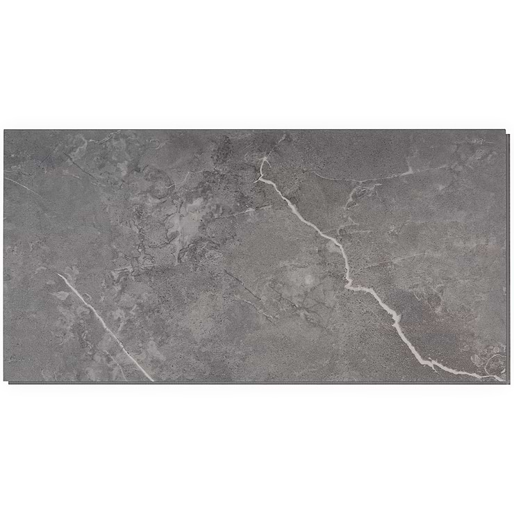 Optoro Chauny Marble Dark Gray 28mil Wear Layer Rigid Core Click 12x24 Luxury Vinyl Tile