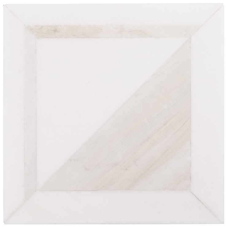 GeoMarble Lados Thassos Sabbia Polished Marble Mosaic Tile