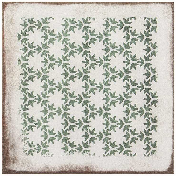 Los Lunas Deco Green 8x8 Matte Porcelain Tile