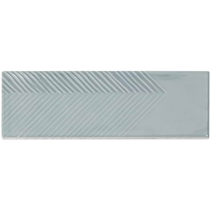 Enigma Ash Blue 2x8 Polished Ceramic Tile