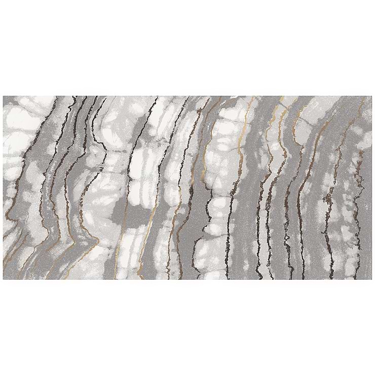 Agate Art Smoke Gray 24x48 Artisan Decor Polished Porcelain Tile