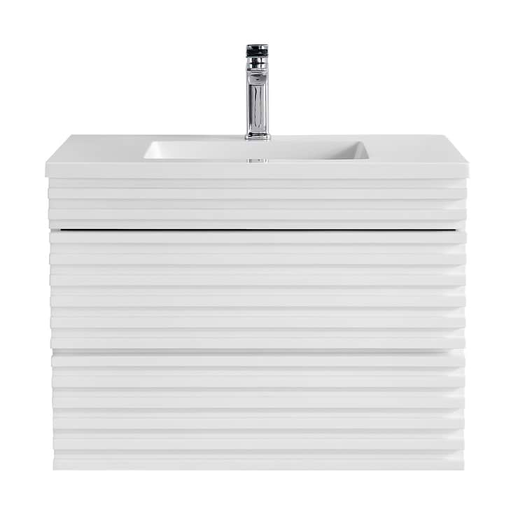Gibson White 30" Single Vanity with Integrated White Acrylic Top