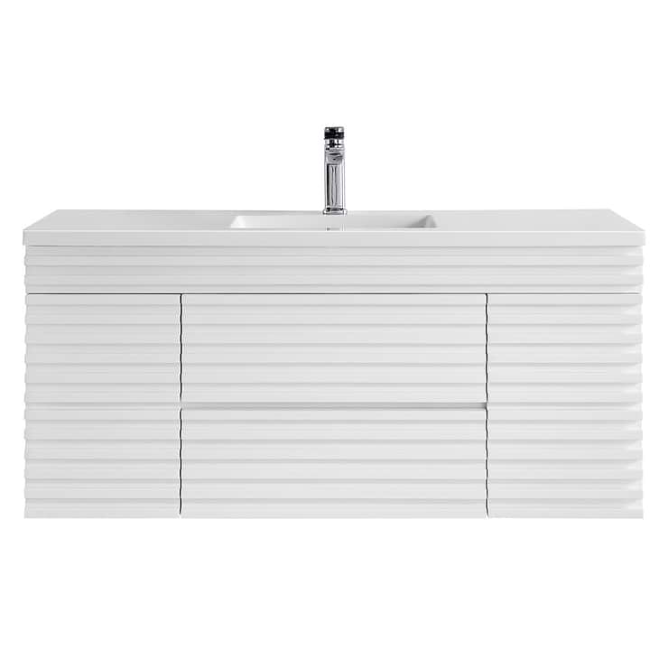 Gibson White 48" Single Vanity with Integrated White Acrylic Top