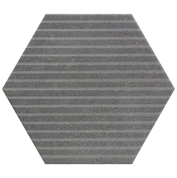 Texstone Deco Gris Gray 9" Matte Porcelain Hexagon Tile