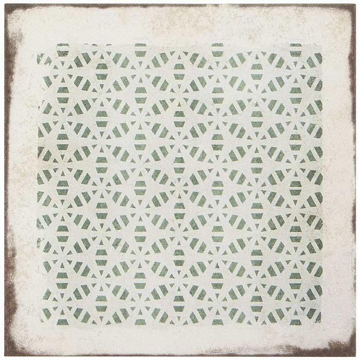 Los Lunas Deco Green 8x8 Matte Porcelain Tile