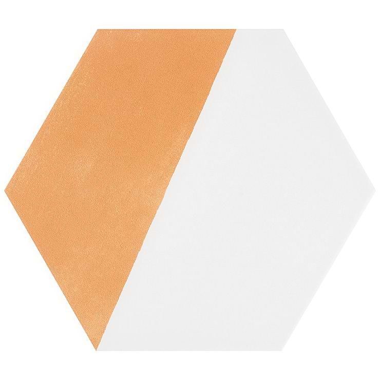HexArt Pop Orange 8" Hexagon Matte Porcelain Tile