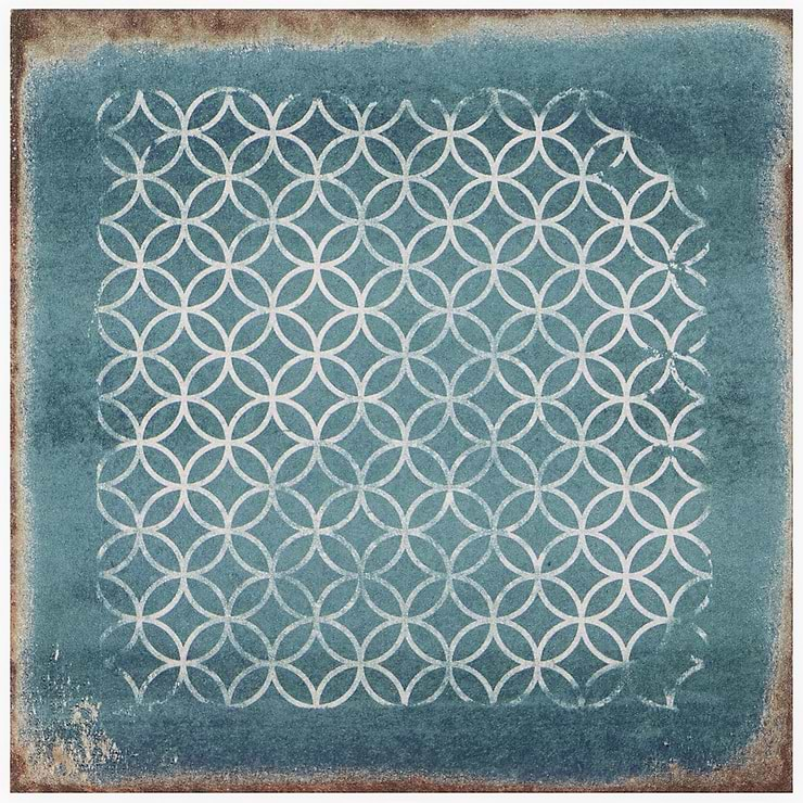 Los Lunas Deco Blue 8x8 Matte Porcelain Tile