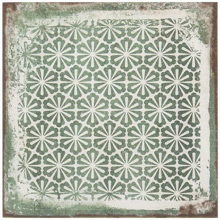 Los Lunas Deco Green 8x8 Matte Porcelain Tile