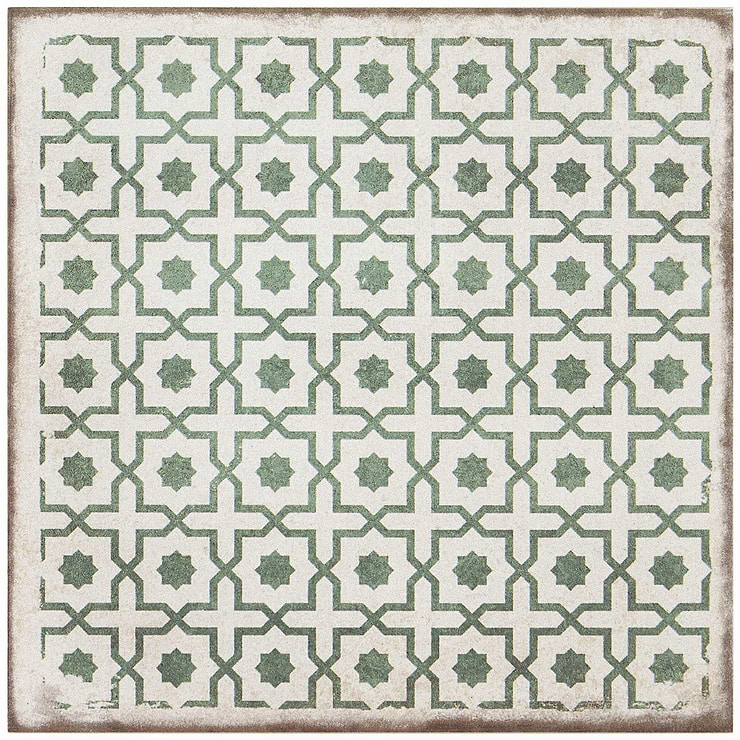 Los Lunas Deco Green 8x8 Matte Porcelain Tile