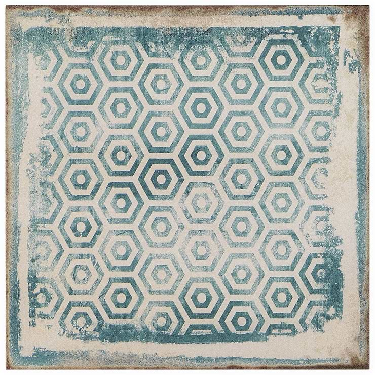 Los Lunas Deco Blue 8x8 Matte Porcelain Tile