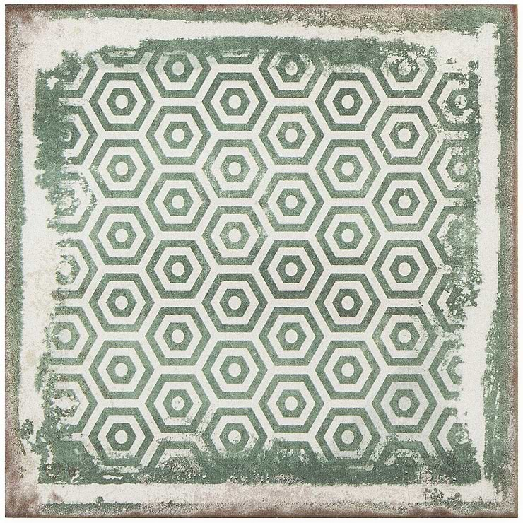 Los Lunas Deco Green 8x8 Matte Porcelain Tile