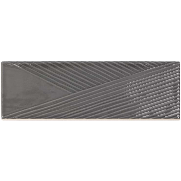 Enigma Graphite 2x8 Polished Ceramic Tile