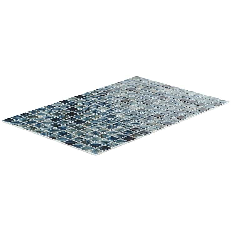 Swim Paradise Blue 1x1 Polished Glass Mosaic Tile