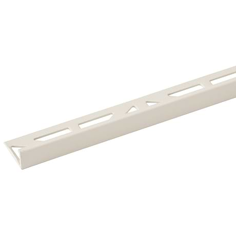 Essential Powder Coated Aluminium Oyster White 1/2" L-Shape Tile Edge Protector Trim