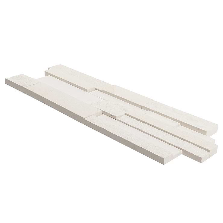 StackStone 3D Ebbor Beige & Cream Marble Ledger Panel Mosaic Wall Tile