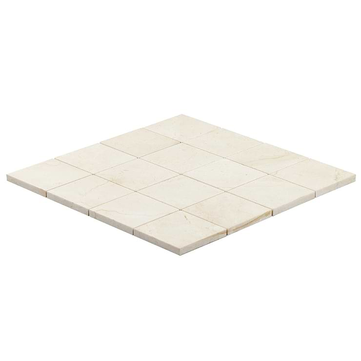 Crema Marfil Beige 3x3 Honed Mosaic Tile