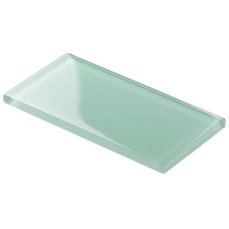 Loft Spa Green 3x6 Polished Glass Subway Tile for Wall