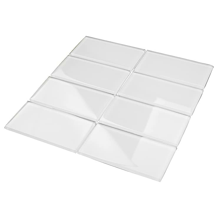 LOFT SUPER WHITE POLISHED 3 X 6" GLASS TILES"_4