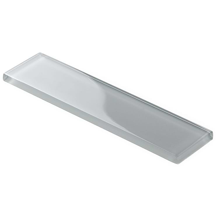 Loft Aspen Aura Gray 2x8 Polished Glass Subway Tile