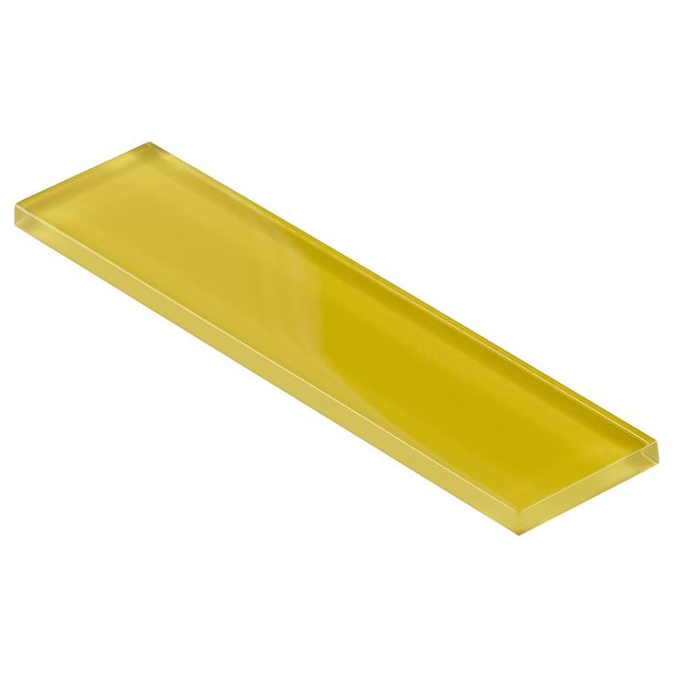 Loft Mata Hari Yellow 2x8 Polished Glass Subway Tile