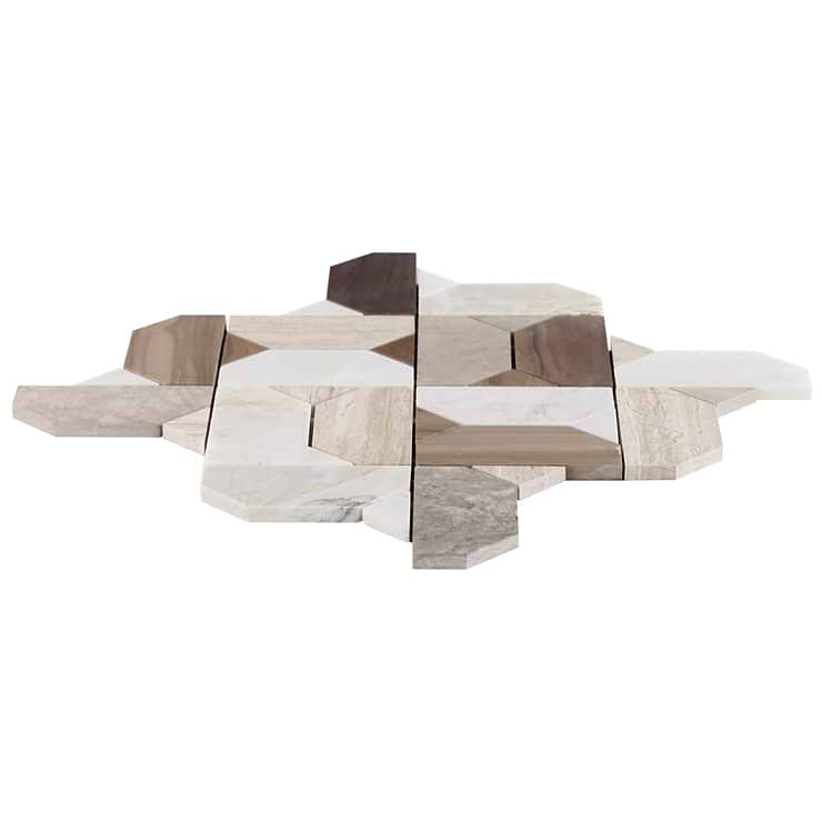 Isobel Russet Brown Polished Marble Luxury Mosaic Tile