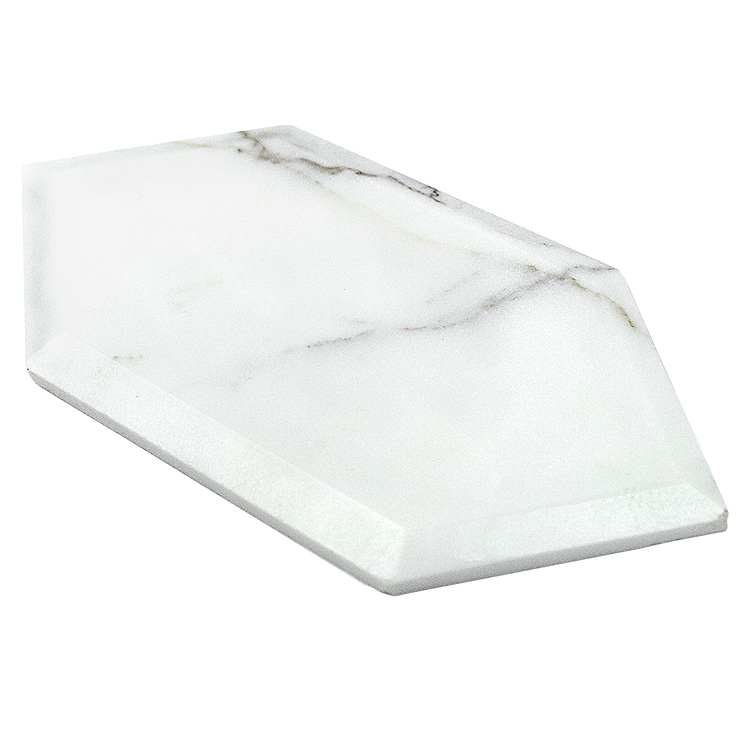 Beveled Calcatta Hexagon Marble Tile