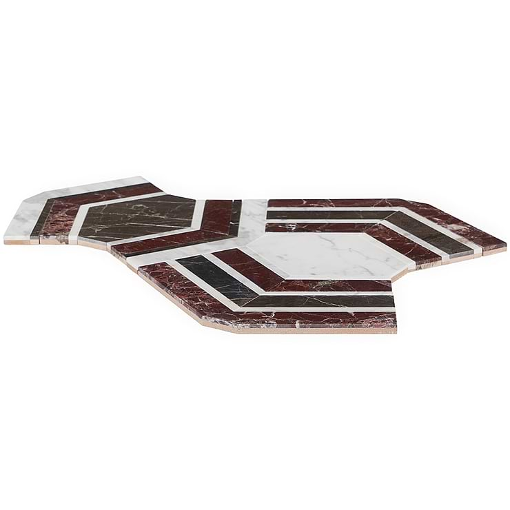 Mezzo Bordeaux Polished Marble Mosaic