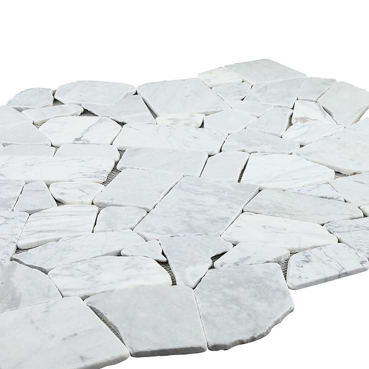 Nature Flagstone Jumbo Carrara Honed Marble Mosaic Tile