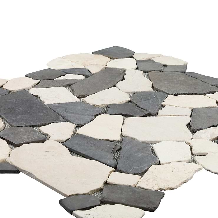 Nature Flagstone Jumbo Island Gray Honed Marble Mosaic Tile