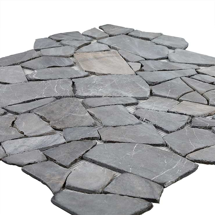 Nature Flagstone Jumbo Java Gray Honed Marble Mosaic Tile