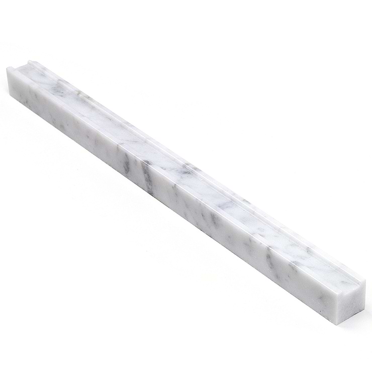 Carrara 1x12 Marble Groove Pencil Liner