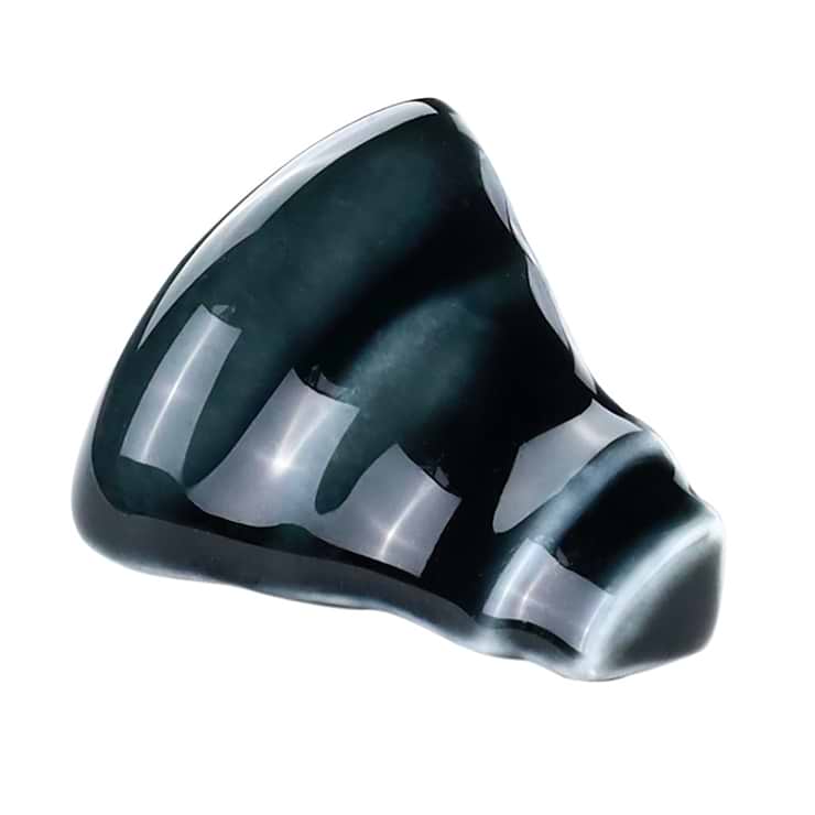 Nabi Midnight Blue Green 1x2 Crackled Glossy Glass Corner Piece for Chair Rail Liner