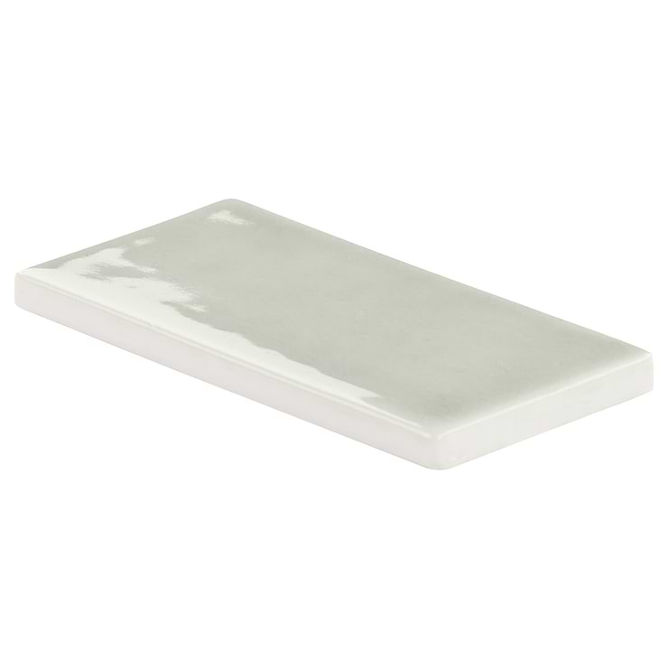 Nabi Subway Tundra Gray 3x6 Crackled Glossy Glass Tile