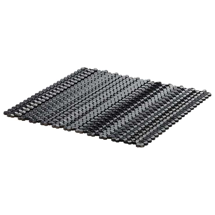 Sound Echo 3D Black Resin Mosaic Tile