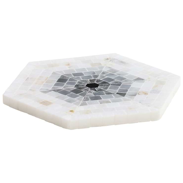 Ako Grigio Gray 6" Hexagon Marble Micro Mosaic Tile