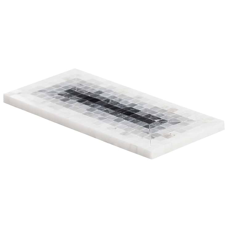 Ako Grigio Gray 4x9 Rectangle Marble Micro Mosaic Tile