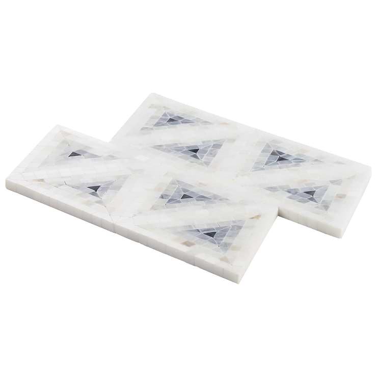Ako Grigio Gray 5" Triangle Marble Micro Mosaic Tile