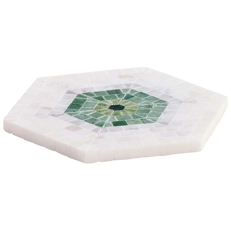 Ako Verde Green 6" Hexagon Marble Micro Mosaic Tile