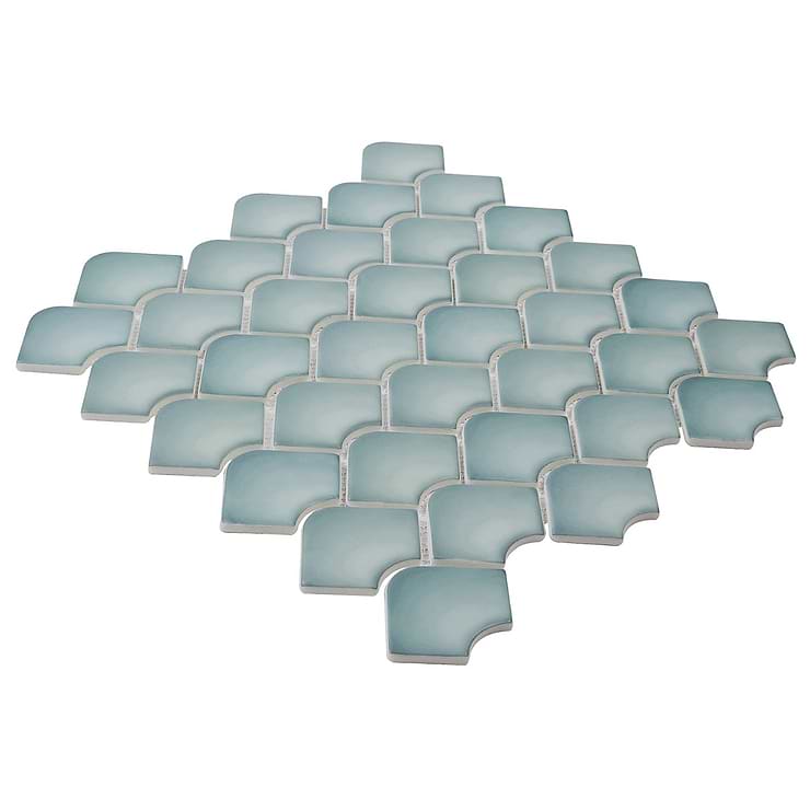 Suki Blue 2x3 Fishscale Matte Glass Mosaic Tile