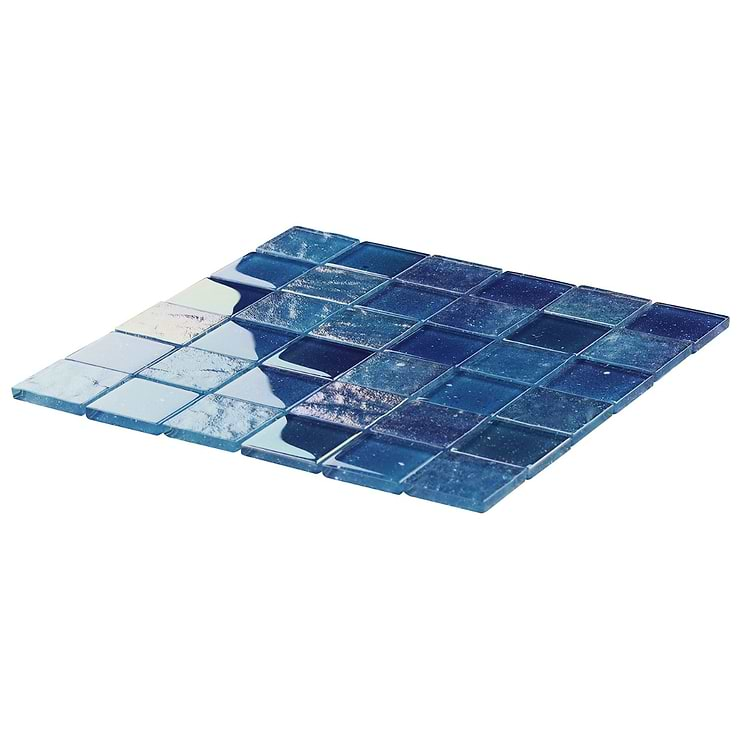 Fairy Blue 2x2 Polished Glass Mosiac Tile