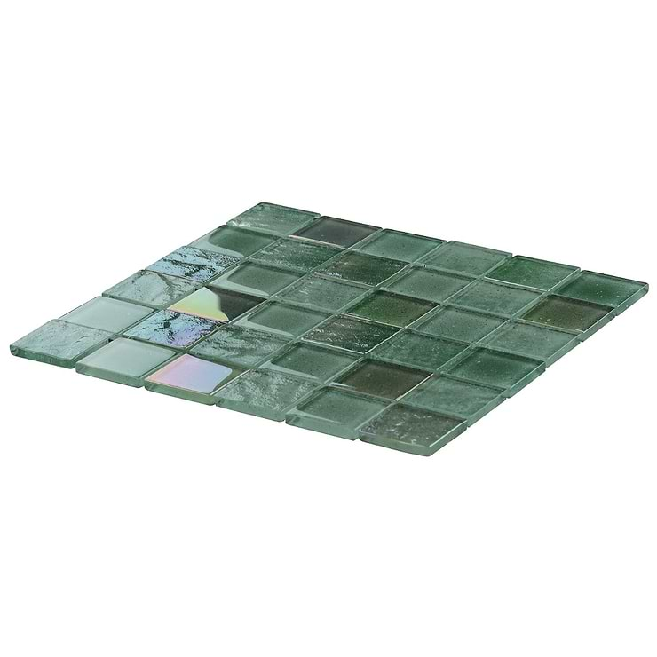 Fairy Green 2x2 Polished Glass Mosiac Tile