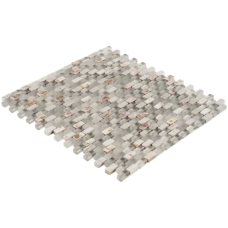 Paragon Calico Beige 1/2x1 Mini Brick Marble & Glass Mosaic Tile